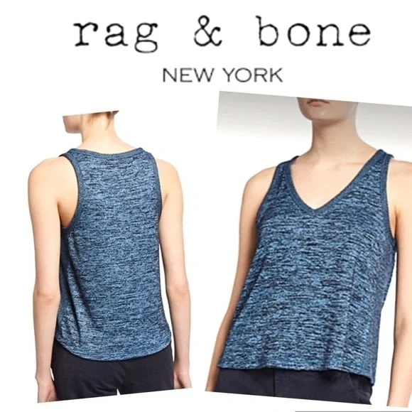 ๐
บRAG & Bone Blue Light Knit Sleeveless V Neck Top NWT BUY NOW PRICE - Picture 3 of 9